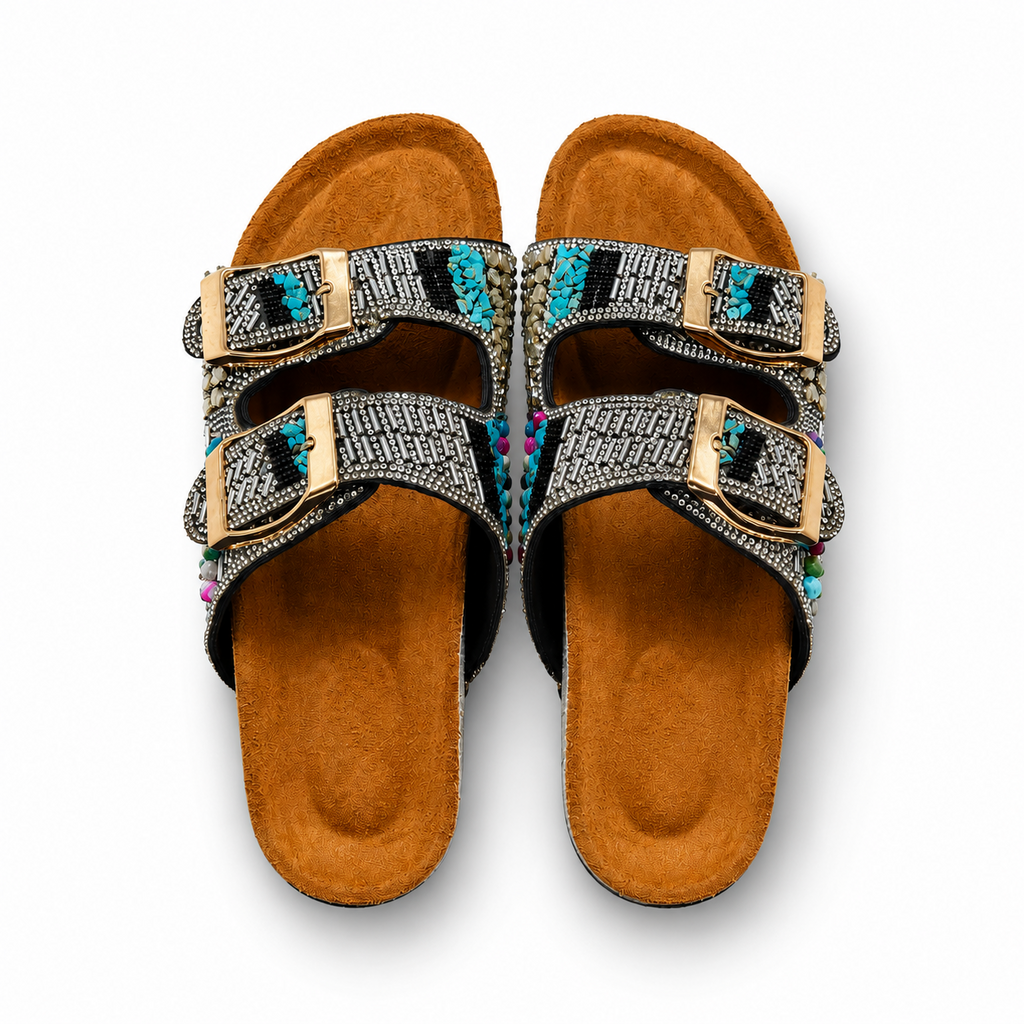 Turquoise slides-Black