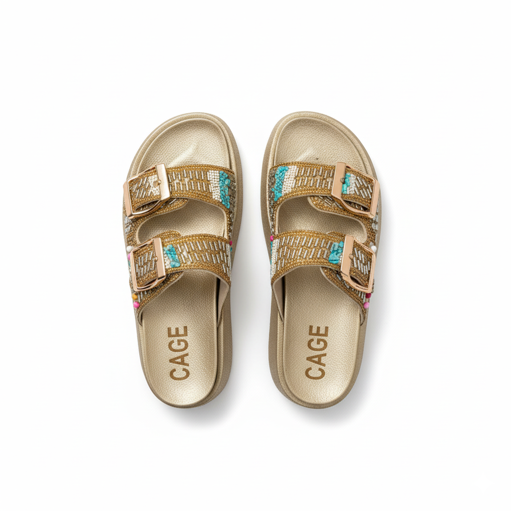 Gold Shimmer-Sparkle Slippers